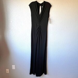 NWT - Nicole Miller Artelier maxi black ruched stretch dress
